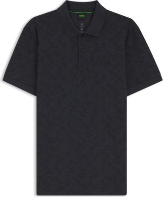 BOSS Cotton-piqu&eacute; polo shirt with all-over print