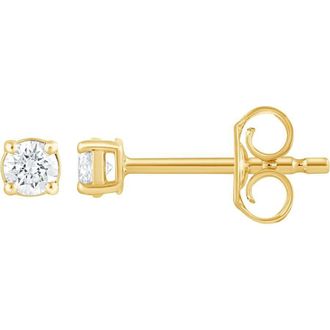 Grown Brilliance 1/5 Carat Lab Grown Diamond Stud Earrings in 14K Yellow Gold Plated over Silver, G Color, SI Clarity