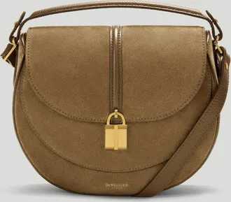 DeMellier The Siena Saddle in Tobacco Suede Leather Crossbody bag