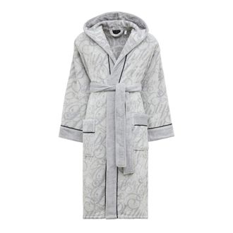 Philipp Plein Hooded Bathrobe Signature - unisex - Badjassen - Wit - 2XL - Katoen - Nachtkleding