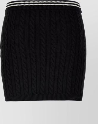 Alessandra Rich skirt cable knit buttons detail