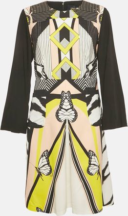 Roberto Cavalli Cavalli Class By Roberto Cavalli Black Printed Crepe Midi Dress