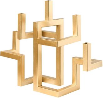 Beliani Candle Holder RAPOSO Metal 30 cm Gold