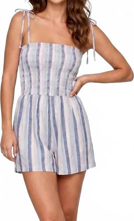 Sadie & Sage Sweetgrass Stripe Romper In Blue