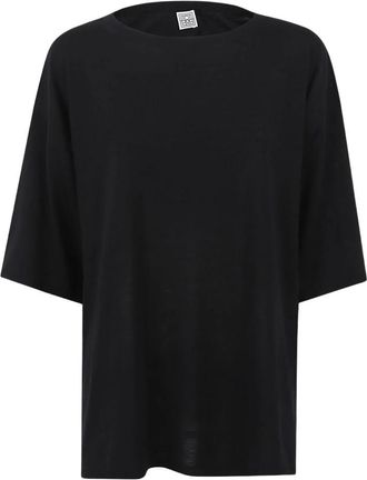 Toteme Longline Tee Knit - Dames - T-shirts - Zwart - S - Wol - Tops