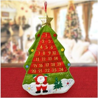 Trade Shop Trade Shop - Calendario Avvento Albero Di Natale Feltro Numeri Tasche Decorazioni Natalizie