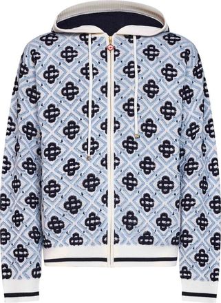 Casablanca Hoodies & sweatvesten, Heren, Veelkleurig, M, Wol, CC Monogram Zip Hoodie
