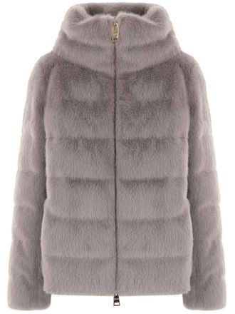 Herno Gewatteerd jack van imitatiebont - Grijs