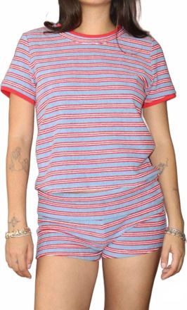 Bailey Rose Rocket Pop Ringer Short Tee In Pink