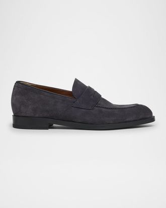 Ermenegildo Zegna Men & apos;s Suede Rubber-Sole Penny Loafers