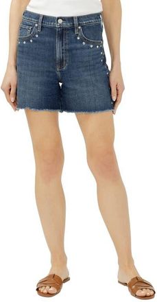 Silver Jeans Co Highly Desirable Studded Ultra High Waist Denim Shorts in Pimlico at Nordstrom, Size 24