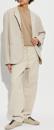 Jacquemus Long-sleeved Rond T-shirt, Mens, Beige
