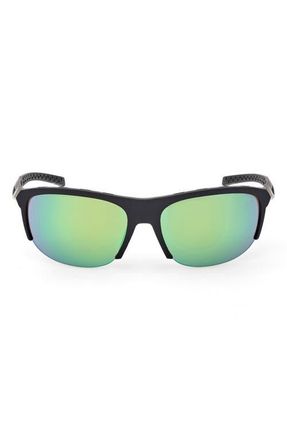 adidas 66mm Navigator Sunglasses in Matte Black /Green Mirror at Nordstrom