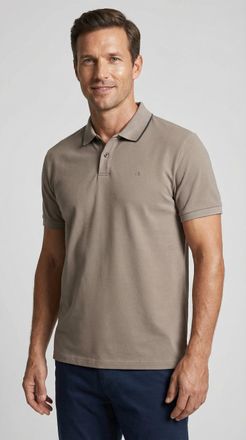 Calvin Klein Poloshirt CALVIN KLEIN SS RFND PQ TPPD CLSS, Herren, Gr. XL, taupe tone, Piqu&eacute;, Obermaterial: 100% Baumwolle, klassisch normal, Rundhals, eingesetzt a