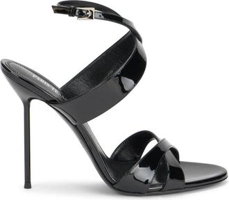 PARIS TEXAS Patent Leather Enkelband Haksandalen - Dames - Sandalen met hakken - Zwart - 37 EU - Leer - Schoenen
