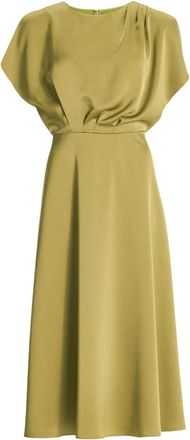 Swing Swing - Draped Midi Dress - Dames - Jurken - Groen - Maat: 4XL Poliester