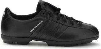 Yohji Yamamoto Black Calf Leather Bos Taurus Athletic Mens Sneakers