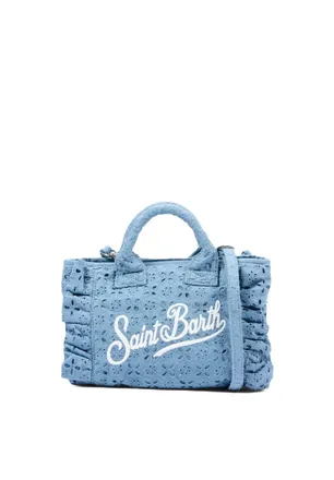 MC2 Saint Barth Rectangular Handbag with Floral Cut-Out Patterns
