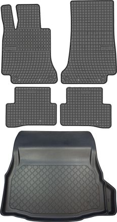 OEM Juego De Alfombrillas De Goma Para Coche Y Maletero Para Mercedes Clase C W205 Coup&eacute; (desde Enero De 2016 Hasta 2021)
