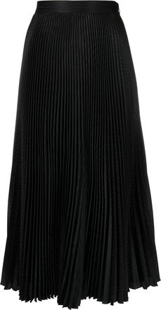 Prada high-waisted pleated skirt - women - Silk/Polyester/Silk - 44 - Black