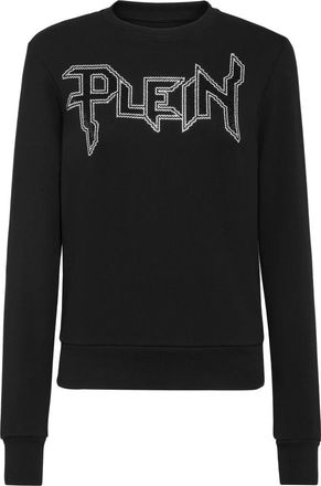 Philipp Plein Sweatshirt LS Crystal - Dames - Sweatshirts - Zwart - M - Katoen - Hoodies & sweatvesten