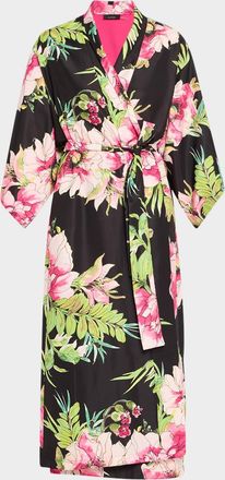 Natori Sonomi Floral-Print Long Robe