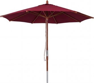 Hhg [nunca Usado] Sombrilla De Madera Para Hosteler&iacute;a Hhg-487b, Sombrilla De Jard&iacute;n, Poli&eacute;ster/madera, 14 Kg, Redonda, &Oslash; 3 M, Sistema De Cuerda Resistente