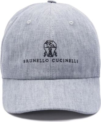 Brunello Cucinelli Cappello con logo - Grigio