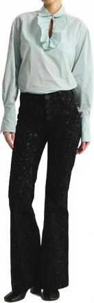 Ines De La Fressange Charlotte Embroidered Pants In Black