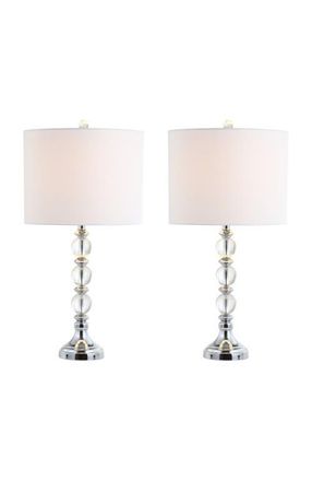 Jonathan Y Designs Paul 26 Crystal/Metal LED Table Lamp, Clear/Chrome at Nordstrom