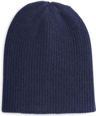 The Elder Statesman Rib Cashmere Watchman Cap in Navy at Nordstrom