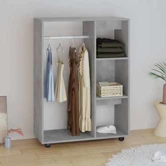 Berkfield Home Wardrobe Concrete Grey 80x40x110 cm Engineered Wood | Size: 80 x 40 x 110 cm