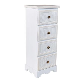 Wanderlust Deco Caj&oacute;nera De Madera Blanca 31x26x80