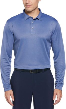 PGA TOUR Pga Tour Polo Shirt Men Ultramarine Mini Jacquard Long Sleeve Golf FTS1027