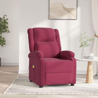 vidaXL Sill&oacute;n De Masaje El&eacute;ctrico Terciopelo Rojo Tinto Vidaxl
