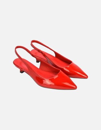 XY London Womens XY London Womens/Ladies Jenny Sling Back Kitten Heel Pumps - Red - Size: 6 uk, 6 uk