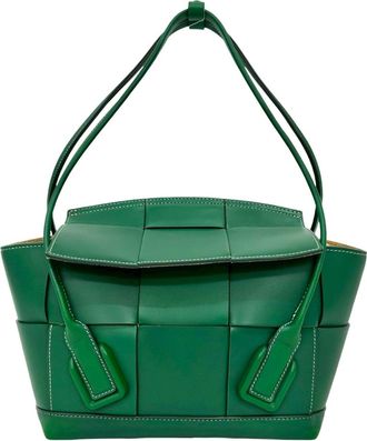 Bottega Veneta Green Leather Handbag Tote Bag (Pre-Owned)
