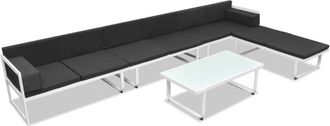 vidaXL Set de muebles de jardín 5 piezas textilene aluminio negro vidaXL