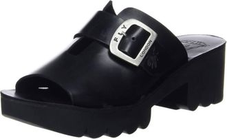 FLY London Womens Cozy Heeled Sandals In Black