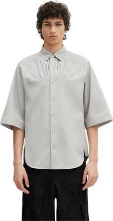 Ader Error Shirt Product. 31 - Heren - Korte mouwen Overhemden - Grijs - L - Polyester - Overhemden