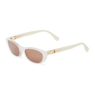 Fendi Sunglasses, female, White, Size: 54 MM Baguette Sunglasses