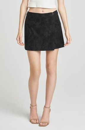 Wayf Freya Faux Suede Miniskirt in Black at Nordstrom Rack, Size Medium