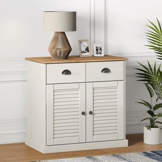 vidaXL Vidaxl - Aparador Con Cajones Vigo Madera Maciza Pino Blanco 78x40x75 Cm