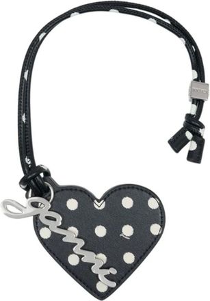 Ganni Keyrings, female, Black, Size: ONE SIZE Heart Mirror with Dots