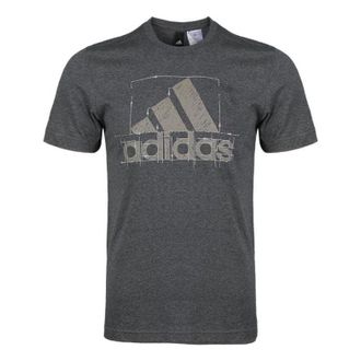 adidas Large Logo Athleisure Casual Sports Short Sleeve Gray DI0291
