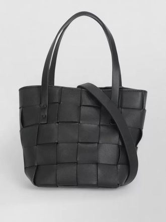 Parosh woven pattern leather tote shoulder bag