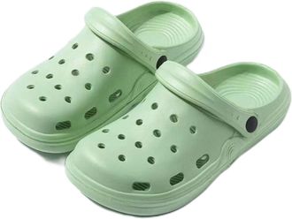 Generic Womens Plus Size Wide Width Flat Slide Sandals Summer Breathable Eva Lightweight Beach Casual Closed-Toe Shoes Hole Cavity Design Size 9 10-11 - Purpl