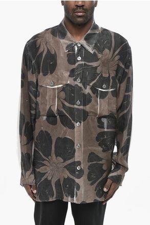 Dries Van Noten Silk Shirt DESSIN Sheer Printed size M