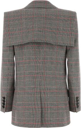 Chlo&eacute; Virgin Wool Plaid Blazer - Gray