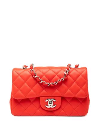 Chanel 2018-2019 Mini Rectangular Classic Lambskin Single Flap crossbody bag - women - Lambskin - One Size - Red